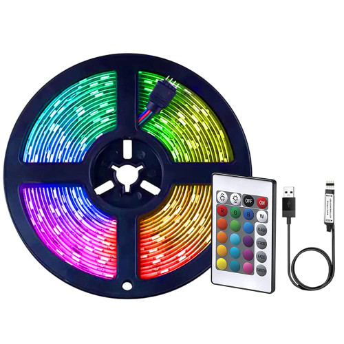 USB LED Strip Lights Kit, 1M/3.28ft LED Light Strips, Color Changing TV Backlights with Remote, RGB 5050 Bias Lighting for TV, PC, Monitor, Home Theater, DIY Decoration