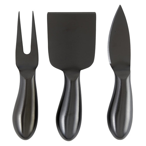 Santa Barbara Design Studio Gift Set Kitchen Essentials TableSugar Black and White Cardboard Book Gift Box, 3-Pieces, Matte Black Cheese Knives