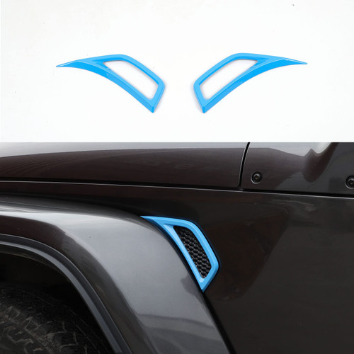 RT-TCZ for Wrangler JL Fender Vent Decal Cover Accent, Baby Blue Trim Exterior Accessories for Jeep Wrangler 2018-2022 JL JLU Gladiator JT, 2PCS