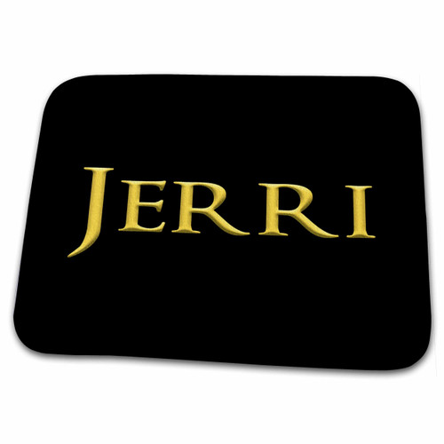 3dRose Jerry, common female name in America. Yellow on black gift... - Dish Drying Mats (ddm-355683-1)