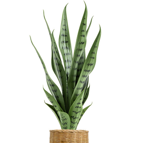 Sukh Faux Snake Plant Artificial Plant - Artificial Snake Plant Fake Snake Plant Faux Sansevieria Plant Artificial with 16PCS Leaves for Indoor Modern Decor for Home Office Garden Decoration(Green)