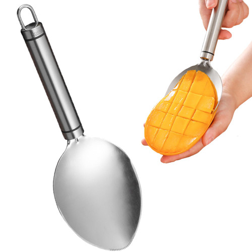 Hendiy Mango Slicer, Mango Cutter Tool Fruit Splitter Corer Dicer Mango Peeler, Cutting Mango Tool Stainless Steel Fruit Dicing Cutting Tool Watermelon Slicer