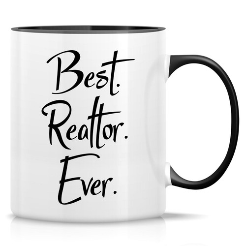 Retreez Funny Mug - Best Realtor Ever 11 Oz Ceramic Tea Coffee Mugs - Funny, Sarcasm, Motivational, Gratitude, Inspirational birthday gifts - White Mug with Black Handle and Inner