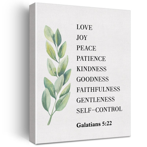 Christian Canvas Wall Art Galatians 5:22 Fruit of the Spirit Canvas Print Positive Scripture Canvas Painting Home Wall Decor Framed Gift 12"x15" Ready to Hang