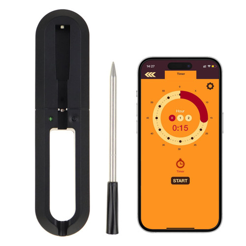 Wireless Meat Thermometer Bluetooth Unlimited Range Thermometer Digital Meat Thermometer Wireless for Remote Monitoring Kitchen BBQ Oven Smoker Grill Rotisserie