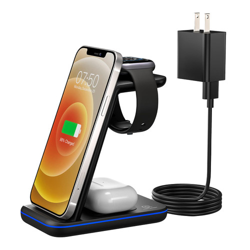 Wireless Charger for Apple Multiple Devices, 3 in 1 Fast Charging Station/Stand Compatible for iPhone 14/13/12/Pro Max/SE/11/XS/XR/8 Fit for Apple Watch/iWatch 8/7/6/5/4/3/2/SE AirPods Pro/3/2