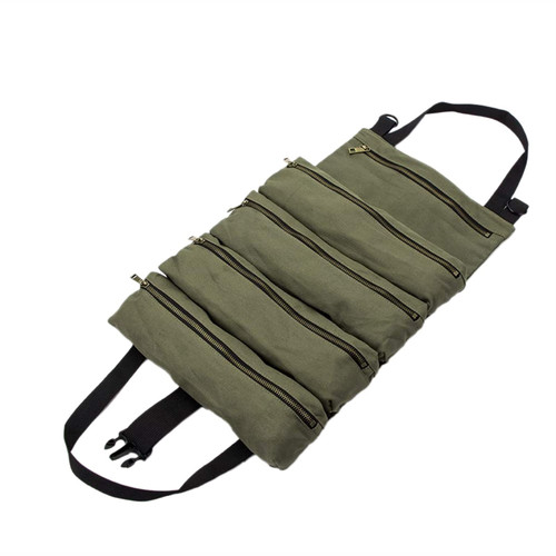 ZSFBIAO Tool Bag Multi-Purpose Tool Roll Bag Wrench Roll Pouch Hanging Tool Zipper Tote Working Tool Bag Home Toolkit (Color : D)
