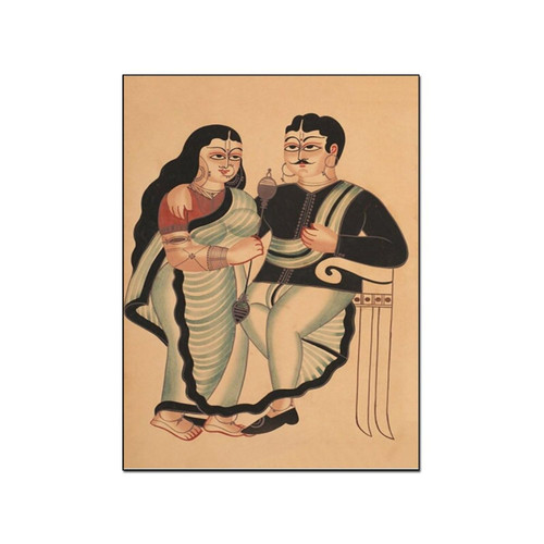 AAHARYA Indian Poster MAN & WOMAN KALIGHAT Wall Art Deco Canvas Print Poster Indian Folk Art Canvas Painting Wall Art Poster for Bedroom Living Room Decor 8x10inch(20x26cm) Unframe-style AAHARYA Indian Poster MAN & WOMAN KALIGHAT Wall Art Deco Canvas Print Poster Indian Folk Art Canvas Painting Wall Art Poster for Bedroom Living Room Decor 8x10inch(20x26cm) Unframe-style