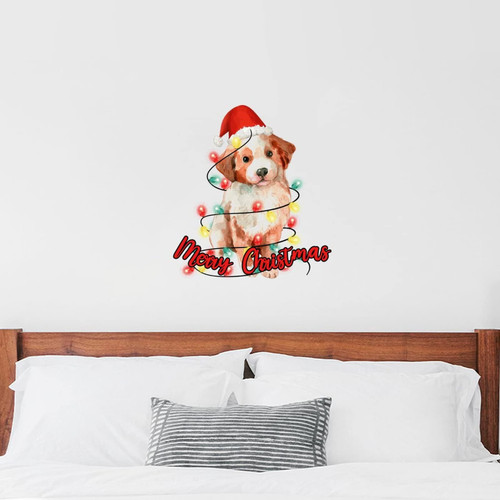 with My Love Dog Arch Wall Decal Dog Tangled in Lights Merry Christmas Dog Inspirational Saying Home Decals Quote Home Decor Merry Christmas Decoration 22 Inch