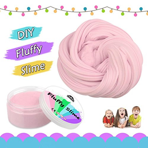 KidsHobby Fluffy Slime, 6 Ounce Putty Floam Slime Stress Relief Toy Scented Sludge Toy for Kids and Adults, Soft Stretchy and Non-sticky (Pink)