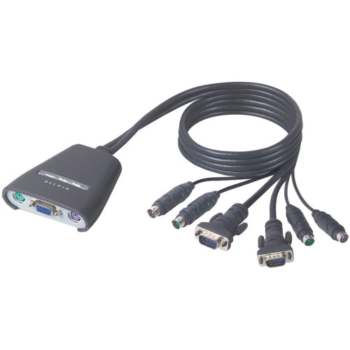 Belkin 2-Port KVM Switch with Cables Keyboard/Video/MOUSEPS/2