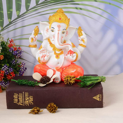 Deco Alankaram Presents Ganesha Statue for Home Decor Showpiece | Ganpati Murti | Vinayaka Idols for Decorative Figurines | Ganesh Ji Ki Murti | God Statue (Multicolor) #Frienemy-1072