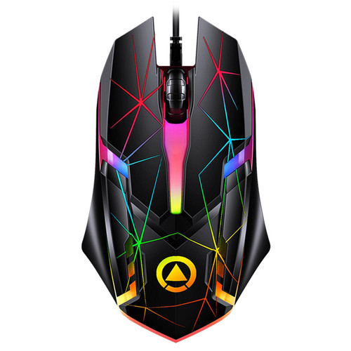 Atrasee RGB Gaming Mouse Wired PC Computer Mice for Laptop, 1200 DPI, 7 Colors LED Backlit, 3 Buttons, USB Ergonomic Optical Mouse for Game Office Windows Mac Linux, Crack