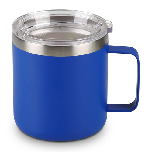 TAHOE TRAILS 12 oz Insulated Stainless Steel Coffee Mug, Vacuum Insulated Double Wall Travel Cup with Lid and Handle, Deep Blue