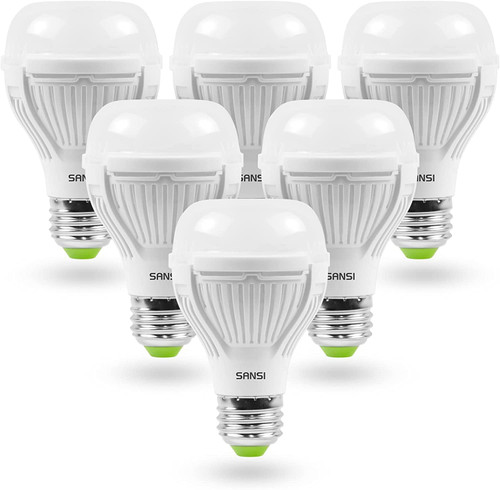 SANSI 100W Equivalent A19 LED Light Bulbs, 22-Year Lifetime 6 Pack 1600 Lumens 3000K Soft White LED Bulbs with Ceramic Technology, Non-Dimmable, Efficient, Safe, 13W Energy Saving for Home Lighting