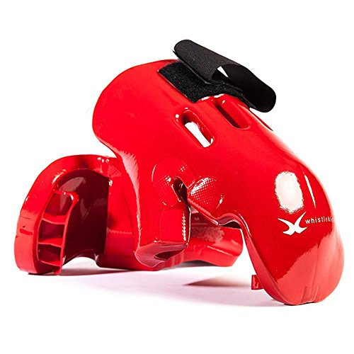 whistlekick Karate Sparring Gear Set Bundle of Karate Sparring and Taekwondo Gloves with Backpack, Adult X-Large, Red