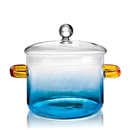 Gradient Blue Glass Pots For Cooking On Stove 1.5L/50oz High Borosilicate Glass Soup Pot with Lids Suitable for Noodles Soup Cook Pasta Milk Baby Food Gradient Blue Glass Pots For Cooking On Stove 1.5L/50oz High Borosilicate Glass Soup Pot with Lids Suitable for Noodles Soup Cook Pasta Milk Baby Food