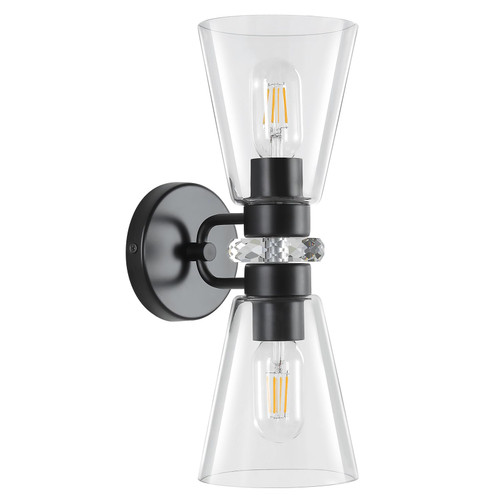AIJIASI Black Wall Sconce Light, 2-Light Modern Sconces Wall Lighting with Thickened Glass Shade, Indoor Wall Sconce Wall Light Fixtures for Bathroom Living Room Bedroom Hallway AIJIASI Black Wall Sconce Light, 2-Light Modern Sconces Wall Lighting with Thickened Glass Shade, Indoor Wall Sconce Wall Light Fixtures for Bathroom Living Room Bedroom Hallway