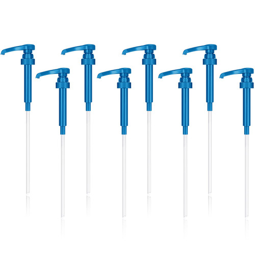8 Pieces Syrup Pumps, Coffee Syrup Dispenser Pump, Flavor Syrup Pump Fits 750ml Bottles for Coffee Syrups Snow Cones Caramel Flavorings Bottle (Blue)