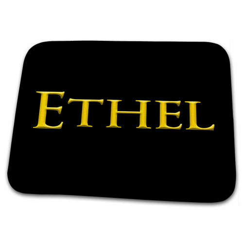 3dRose Ethel popular lady name in the America. Yellow on black... - Dish Drying Mats (ddm-327961-1)