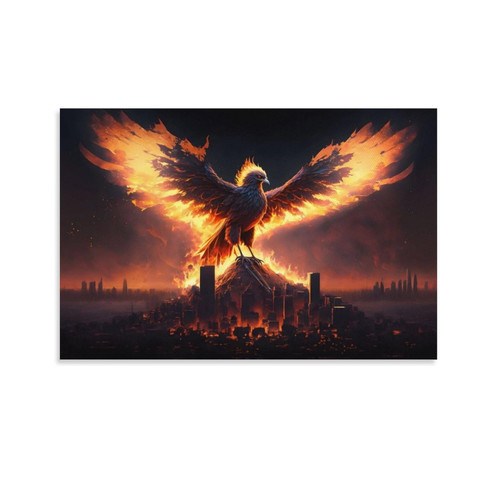 GCOYOZD Phoenix in The Ashes Ancient Mythology Surreal Painting Poster Wall Art Paintings Canvas Wall Decor Home Decor Living Room Decor Aesthetic 24x36inch(60x90cm) Unframe-Style GCOYOZD Phoenix in The Ashes Ancient Mythology Surreal Painting Poster Wall Art Paintings Canvas Wall Decor Home Decor Living Room Decor Aesthetic 24x36inch(60x90cm) Unframe-Style