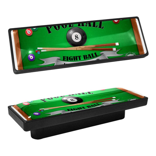 4 Pack Drawer Knob Pull Handle Billiard Poster Pool Hall Eight Ball Kitchen Cabinet Handles Black Dresser Pulls for Hardware Cupboard Furniture with Screw