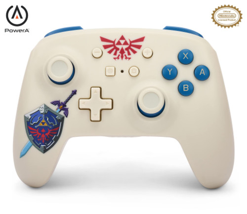 PowerA Wireless Nintendo Switch Controller - Legend of Zelda Sworn Protector, tears of the kingdom, AA Battery Powered (Battery Included), Pro Controller for Switch, Advanced Gaming Buttons, Officially Licensed by Nintendo