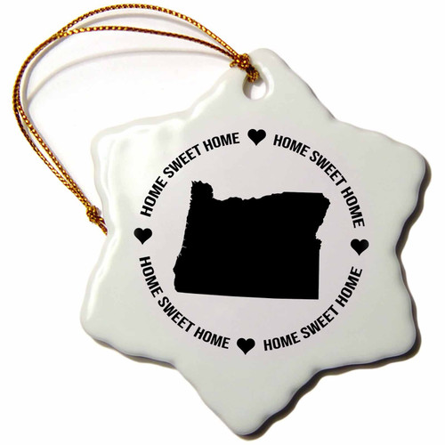 3dRose Oregon Inside a Circle of Home Sweet Home and Hearts on White. - Ornaments (orn-324219-1) 3dRose Oregon Inside a Circle of Home Sweet Home and Hearts on White. - Ornaments (orn-324219-1)