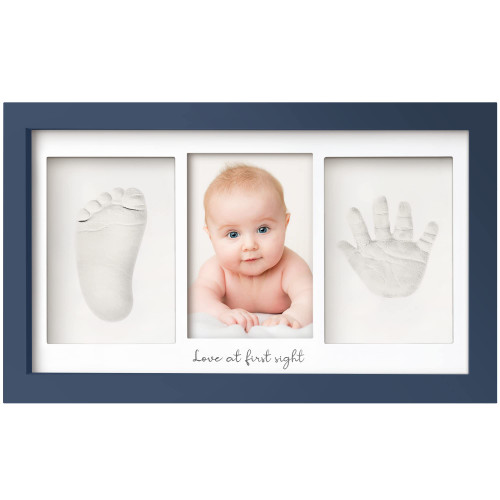 Baby Hand and Footprint Kit - Baby Footprint Kit, Newborn Keepsake Frame, Baby Handprint Kit, Personalized Baby Gifts, Nursery Decor, Baby Shower Gifts for Girls Boys (Midnight Blue)