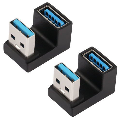 QIANRENON U-Shape USB 3.1 Adapter 180 Degree USB A Male to Female Coupler Connector 10Gbps USB Type A Support Data Transfer Connector Converter OTG for PC Laptop Power Bank 2Pcs