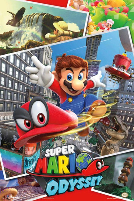 Pyramid America Laminated Super Mario Odyssey Video Game Gaming Poster Dry Erase Sign 12x18