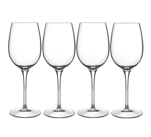 Luigi Bormioli Crescendo 13-Ounce Chardonnay Wine Glasses, Set Of 4, Crystal SON-hyx Glass, Made In Italy.