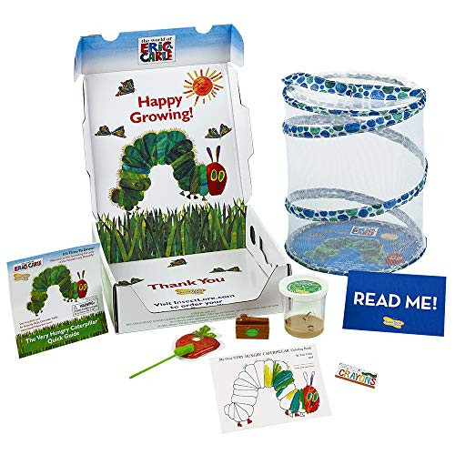 Insect Lore The Very Hungry Caterpillar Butterfly Growing Kit with Live Caterpillars  Coloring Book & Crayons Bundle