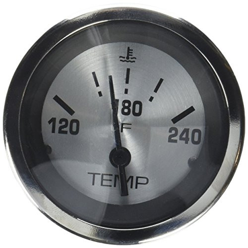 Sierra International 63480P Sterling Scratch Resistant Water Temperature Gauge, 2"