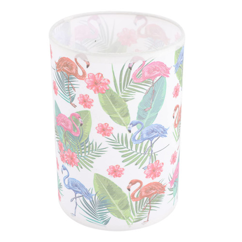 OSALADI Flamingo Fabric Lamp Shade Replacement E14/ E27 Cloth Drum Lampshade Natural Linen Shade Clip on Light Shades for Candelabra Chandeliers Table Desk Lamp