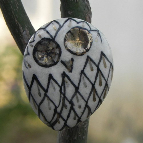 Indian Shelf 2 Pieces Vintage Drawer Pulls and Knobs for Dresser | Owl Bird Drawer Pull | Cute Door Knobs Black | Single Cabinet Knobs Ceramic | Vintage Knobs for Dresser Drawers | Knobs for Dresser