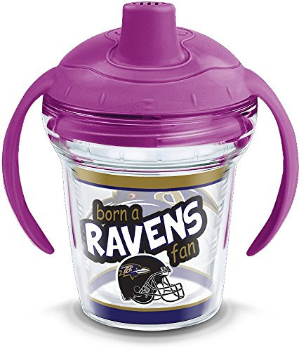 Tervis 1290874 Baltimore Ravens Born A Fan Sippy Cup with Lid, 6 oz, Clear