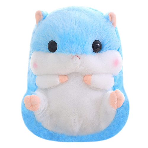 Hamster Plush Pillow Toy Big Small Hamster Plushies Cute Stuffed Animals Large Realistic Sitting Animal Plush Body Reading Hugging Throw Pillows Plushie Toys Gift for Teens Adult 15.7 Inches Blue