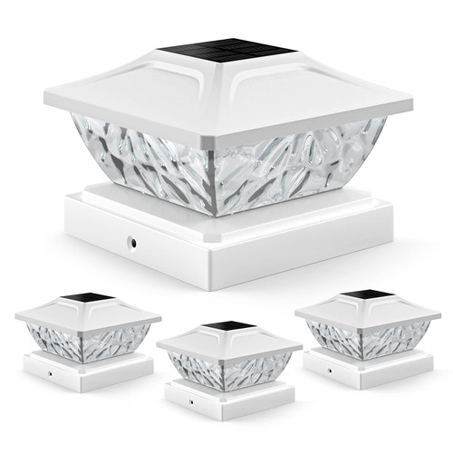 ENSLI 4 Pack Solar Post Cap Lights, 2 Mode Bright Solar Post Lights Outdoor Waterproof Fence Post Cap Lights, Outdoor Post Lights Solar Powered Deck Lights for 4x4 4.5x4.5 5x5 Posts in Garden Decor ENSLI 4 Pack Solar Post Cap Lights, 2 Mode Bright Solar Post Lights Outdoor Waterproof Fence Post Cap Lights, Outdoor Post Lights Solar Powered Deck Lights for 4x4 4.5x4.5 5x5 Posts in Garden Decor