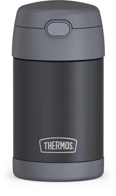 THERMOS FUNTAINER 16 Ounce Stainless Steel Vacuum Insulated Food Jar with Spoon, Matte Charcoal