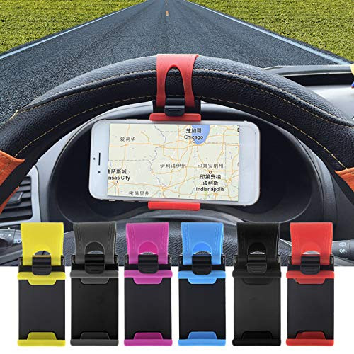 Red Black Steering Wheel Car Phone Holder Bracket Bike Mount Mobile Cell Phone GPS (Red)
