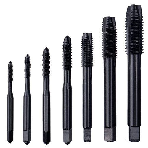 Wolfride Spiral Point Tap Set Metric and Standard Tap Drill Bit Set Threading Tool M3 M4 M5 M6 M8 M10 M12 (7Pcs)