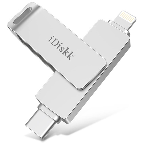 HIGH-Speed MFi Certified iDiskk 128GB Photo Stick for iPhone Storage Flash Drive for Photos iPhone Vault Storage iPad Lightning USB C Android Photo Stick iPhone Memory Stick USB Thumb Drive