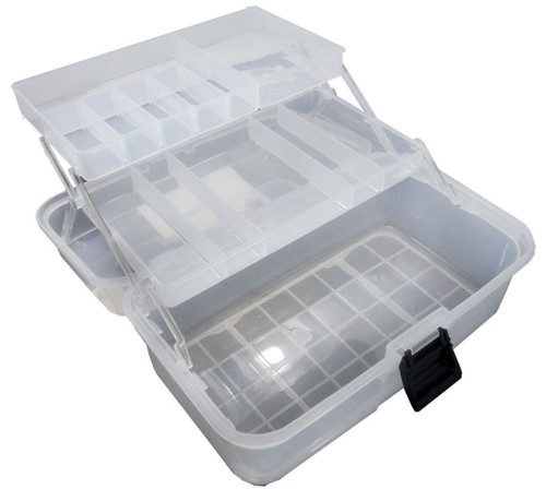 BIN BUDDY Clear Plastic Storage Box | 12.5" (31.8 cm) x 6" (15.2 cm) x 6" (15.2 cm) | 3-Tier Organization | Perfect for Artists, Crafters | Easy View & Access
