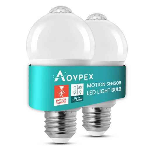 Aovpex Motion Sensor Light Bulbs Outdoor Dusk to Dawn 13W Equivalent 100W 1100lm Motion Activated Security LED Light Bulb 5000K Cool White, Auto On Off for Porch Garage Basement Hallway Closet, 2 Pack Aovpex Motion Sensor Light Bulbs Outdoor Dusk to Dawn 13W Equivalent 100W 1100lm Motion Activated Security LED Light Bulb 5000K Cool White, Auto On Off for Porch Garage Basement Hallway Closet, 2 Pack