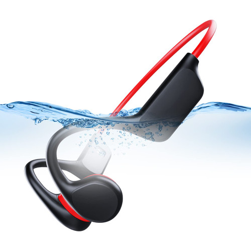 FOLEY Bone Conduction Headphones, IP68 Waterproof Headphones for Swimming Wireless Bluetooth 5.3 Open Ear Headphones with Microphone Built-in 32GB Memory for Workouts, Diving, Cycling, Running, Hiking