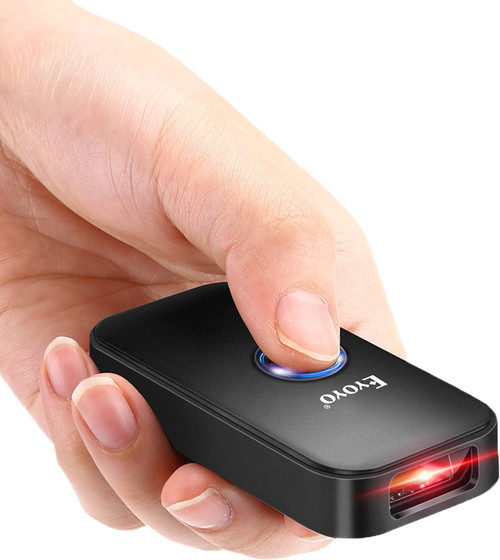 Eyoyo Mini 1D Bluetooth Barcode Scanner with LCD Display, Portable USB Wireless Book Bar Code Scanner Reader for Library Classroom Inventory, Compatible with iPhone iPad Android iOS POS Laptop