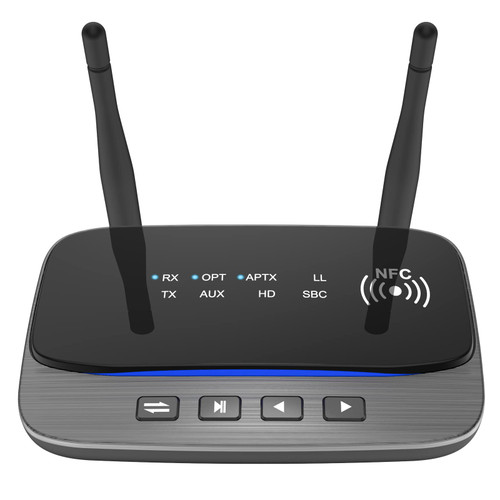 eppfun AK8675 Bluetooth 5.0 Transmitter Receiver for TV/Home Stereo, aptX HD/aptX Low Latency Dual Connection Wireless Audio Adapter with Optical/ 3.5mm RCA/AUX