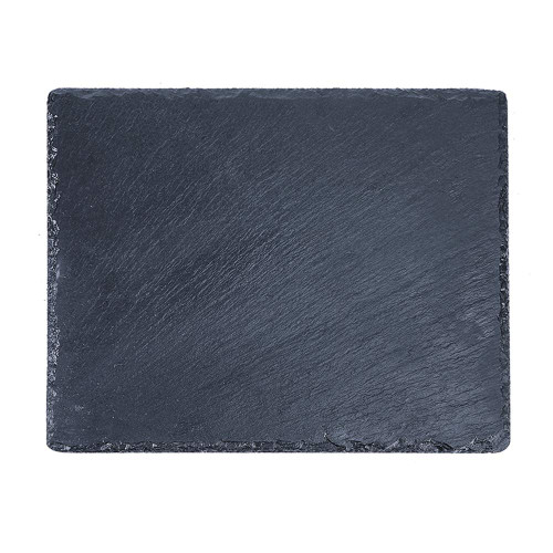 Large Slate Stone Gourmet Serving Platter, Cheese Board,Charcuterie Tray with Natural Edge for Cheese, Meats, Appetizers, Dried Fruits, and Food - Black (L)