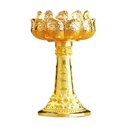 MagiDeal Lotus Ghee Lamp Holder Candle Holder Altar Supplies Candle Stand Tibetan Butter Lamp Holder for Table Centerpiece Decoration Gift